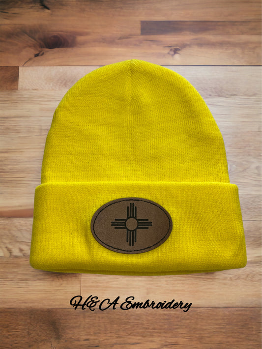 Leather Patch Zia Beanies