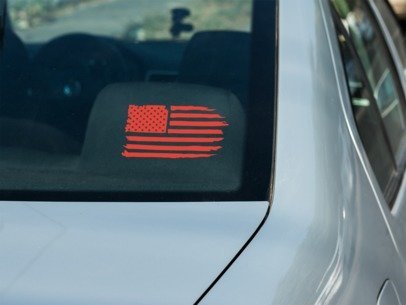 Distressed American Flag Car Decal